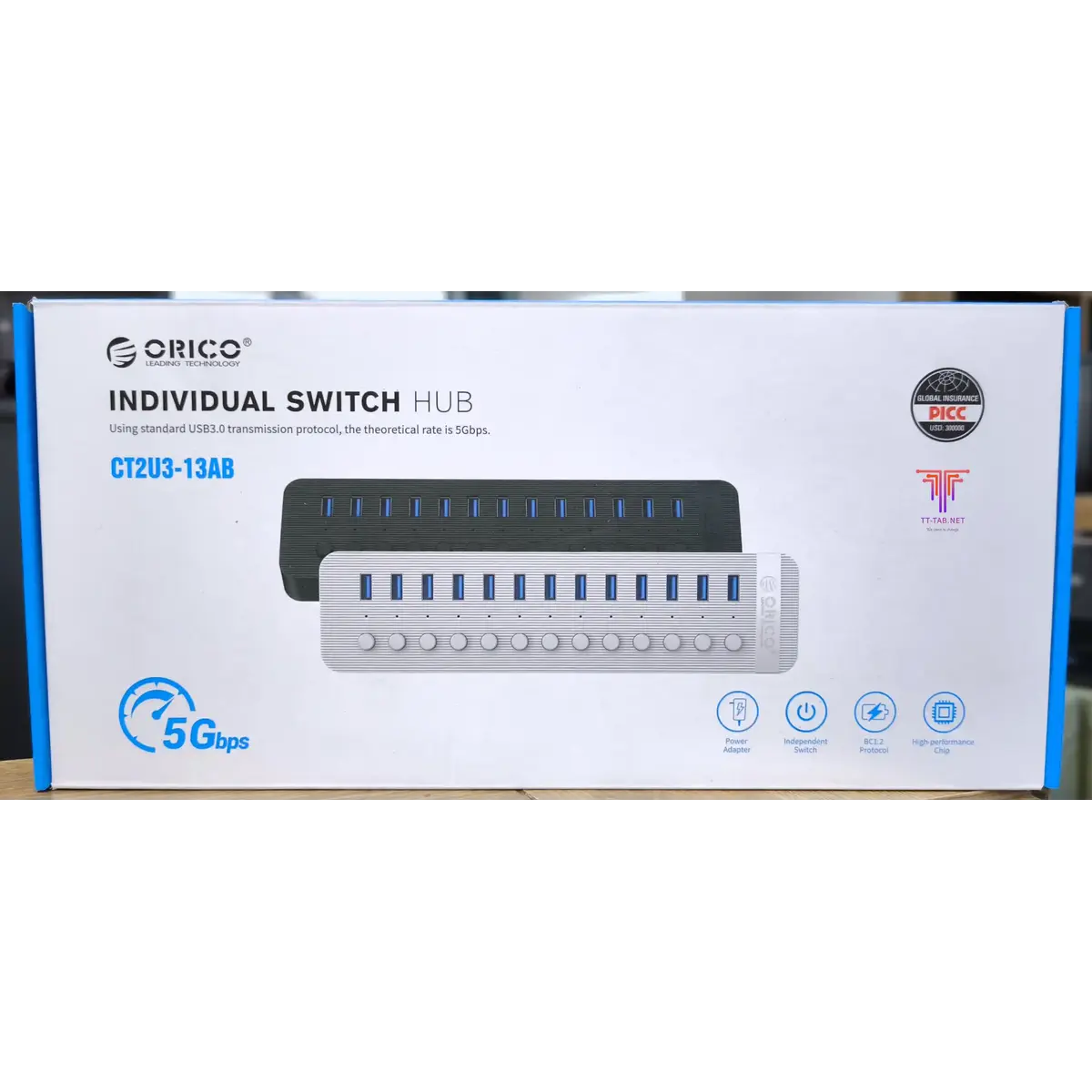 Orico CT2U3-13AB-BK-BP USB HUB 13 Port 3.0 with Individual On/Off Switches - للتقنيات الحديثة TT TAB متجر