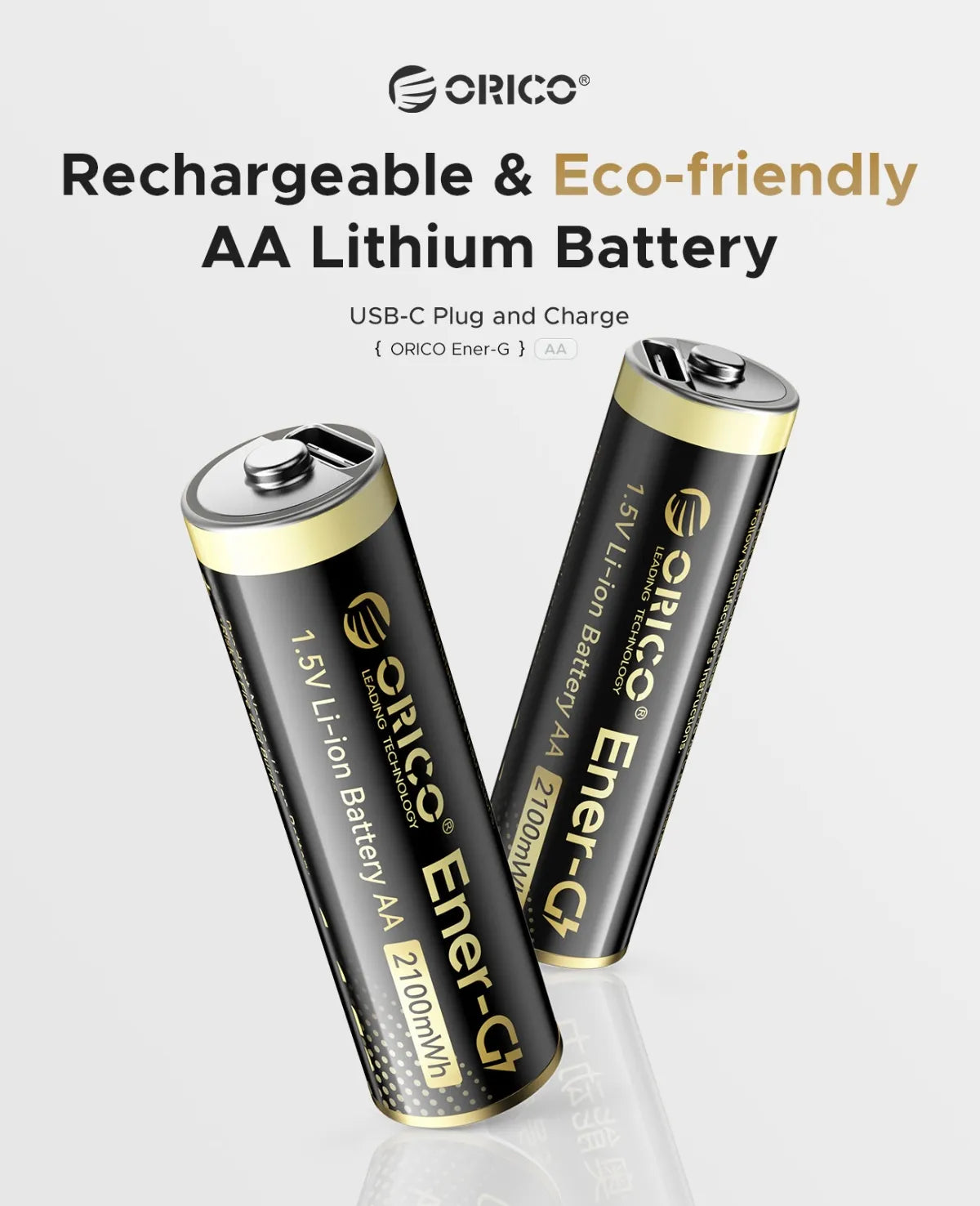 Orico EG5C Ener-G Li-ion AA Battery 4-Pack - متجر TT Tab للتقنيات الحديثة