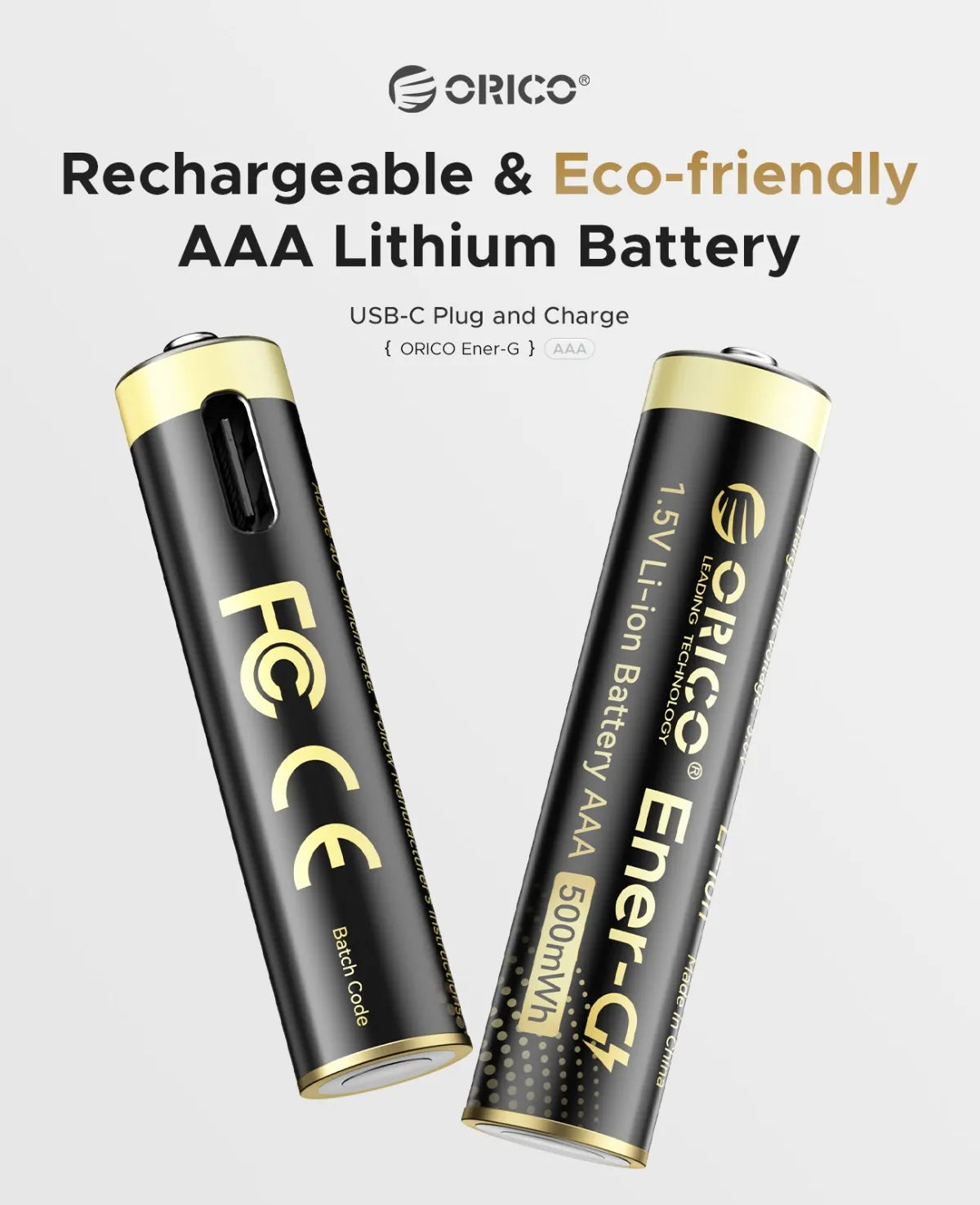 Orico EG7C Ener-G Li-ion AAA Rechargeable Battery 4-Pack - متجر TT Tab للتقنيات الحديثة