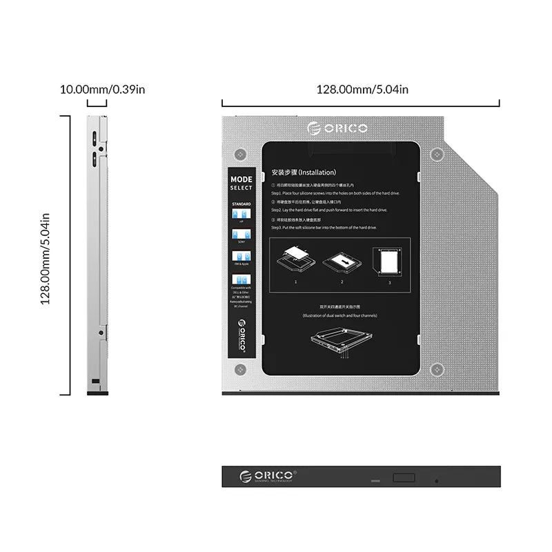 Orico M95SS Caddy 9.5mm Laptop Hard Drive Caddy for Optical Drive - للتقنيات الحديثة TT TAB متجر
