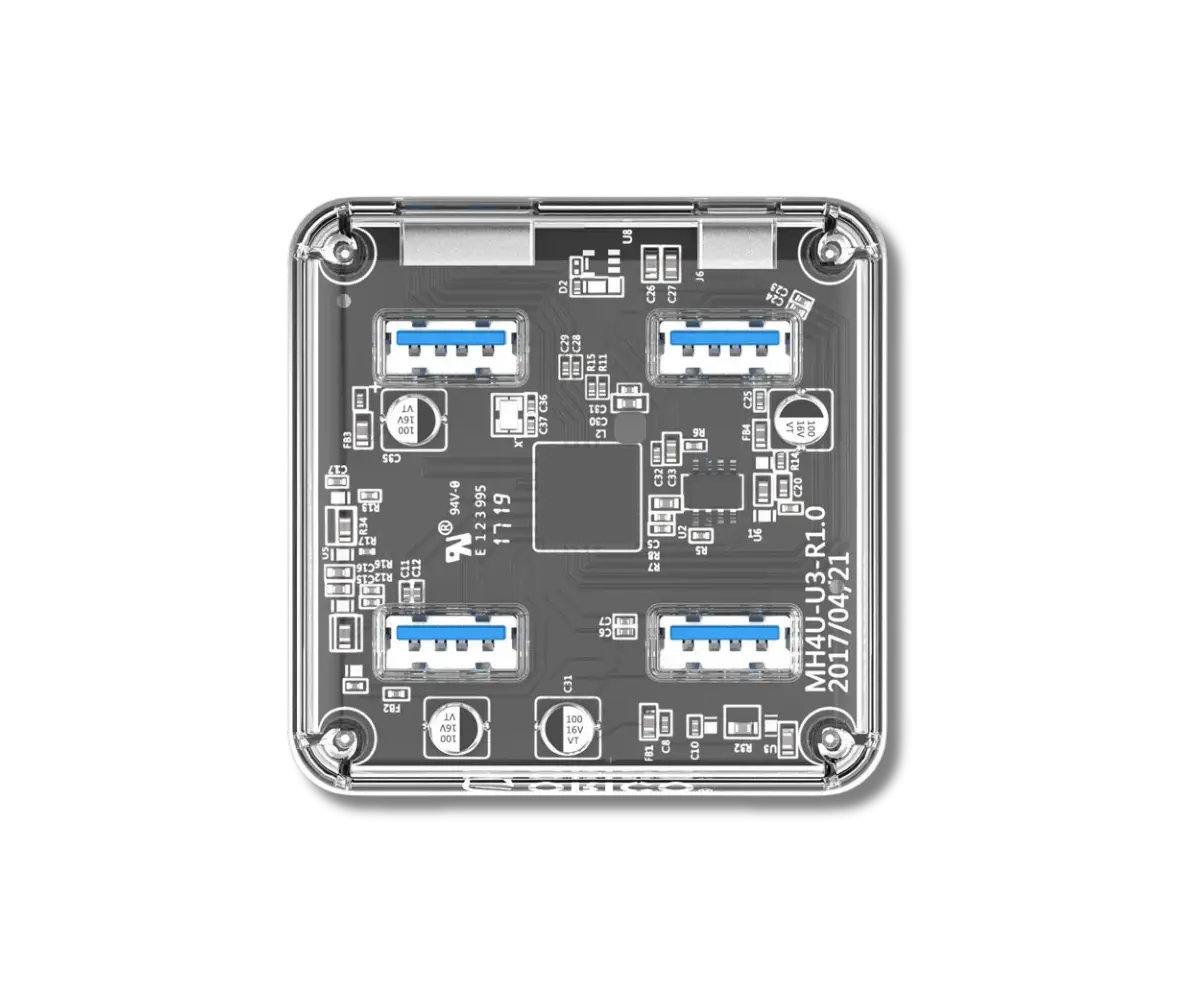 Orico MH4UC-U3-10 4-Port USB HUB 3.0 with Transparent Design - متجر TT Tab للتقنيات الحديثة