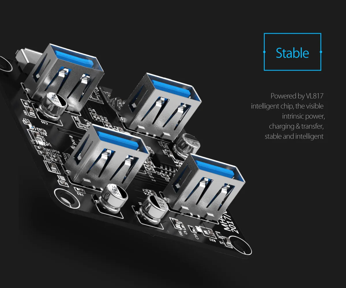 Orico MH4UC-U3-10 4-Port USB HUB 3.0 with Transparent Design - متجر TT Tab للتقنيات الحديثة
