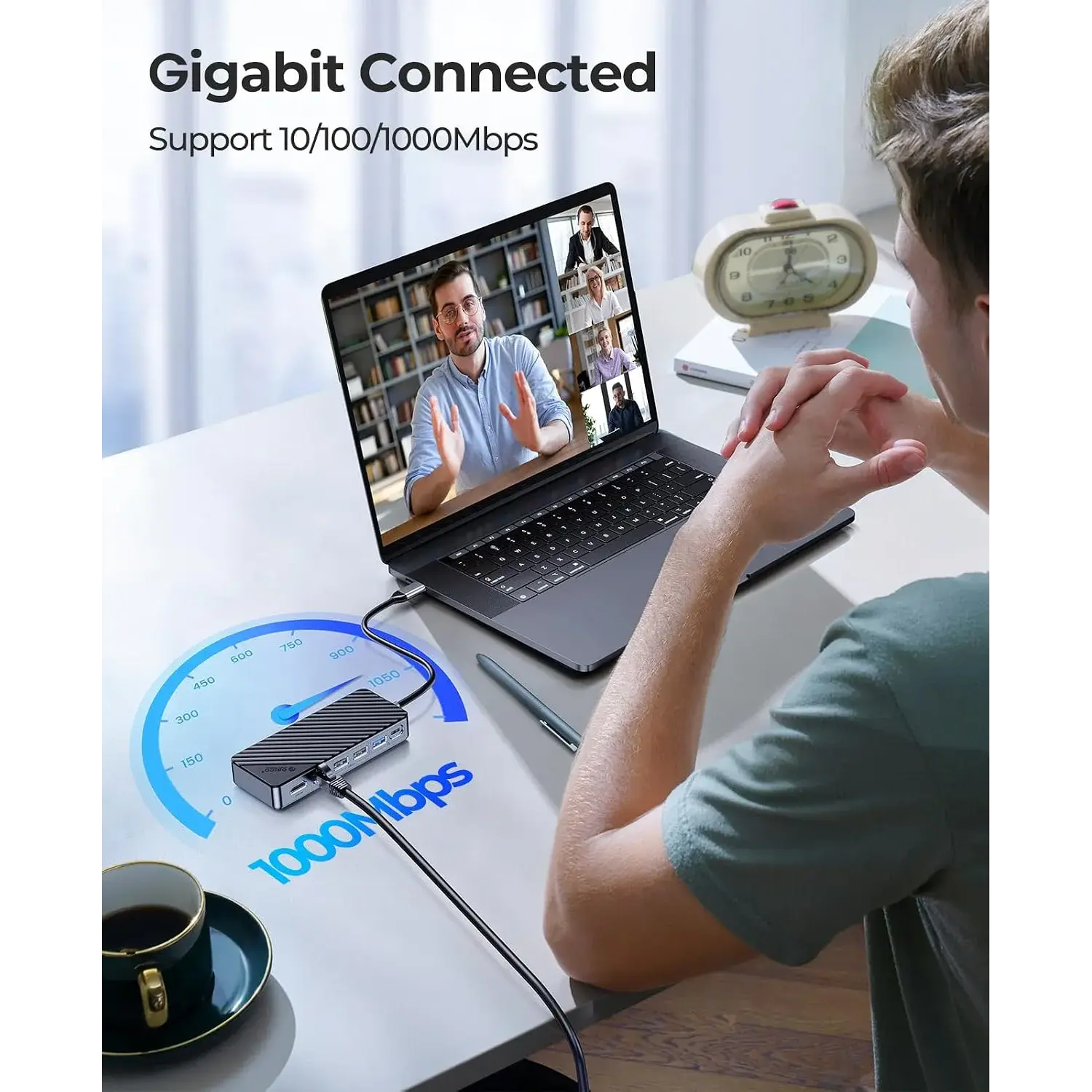 Orico OM28PR-G2 8-in-1 Docking Station with M.2 NVMe/NGFF Enclosure - متجر TT Tab للتقنيات الحديثة