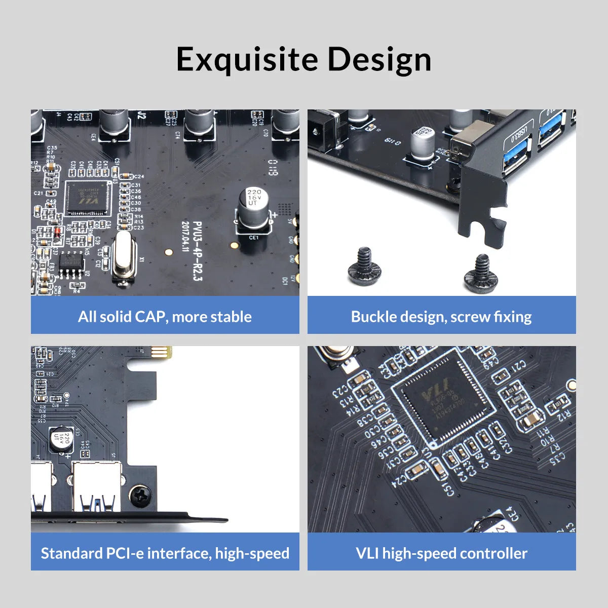 Orico PVU3-4P-V1 4 Port USB3.0 PCIe Expansion Card - للتقنيات الحديثة TT TAB متجر