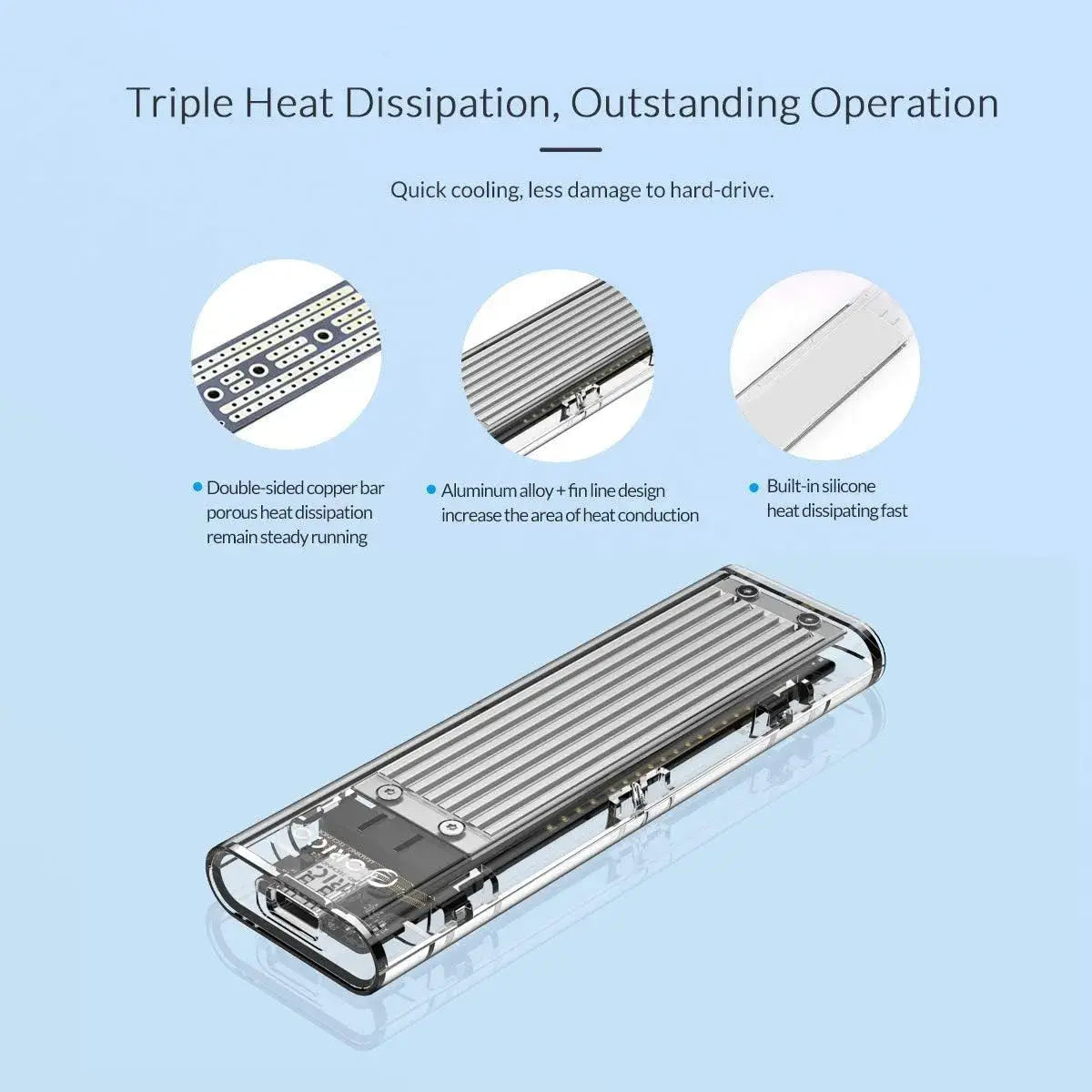 Orico TCM2-C3 M.2 NVMe SSD Enclosure - متجر TT Tab للتقنيات الحديثة