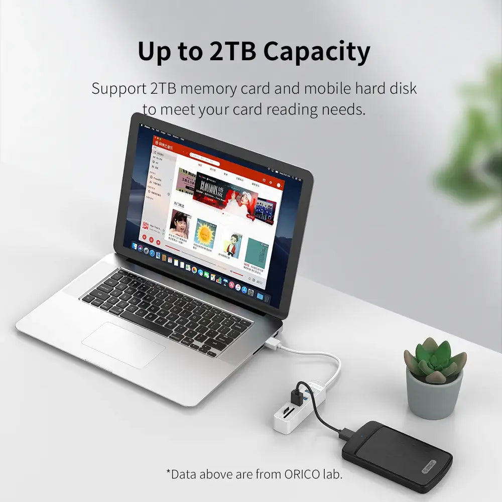 Orico TWU3-3AST 3-Port USB3.0 HUB with Card Reader - متجر TT Tab للتقنيات الحديثة