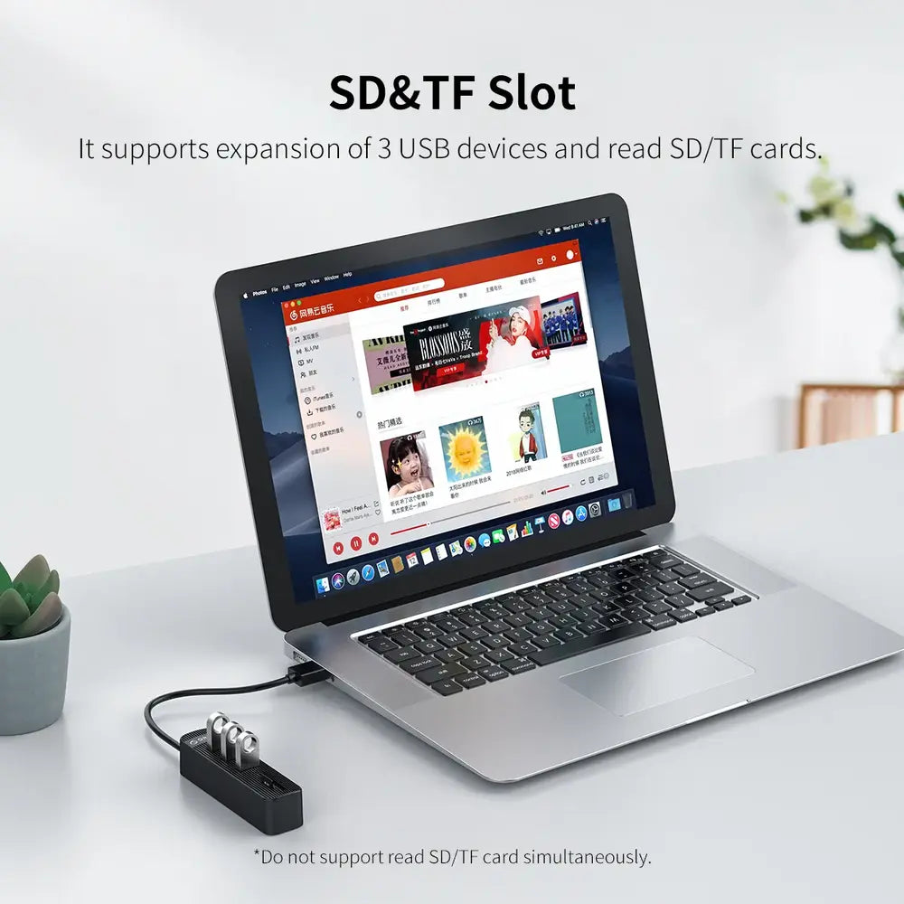 Orico TWU3-3AST 3-Port USB3.0 HUB with Card Reader - متجر TT Tab للتقنيات الحديثة