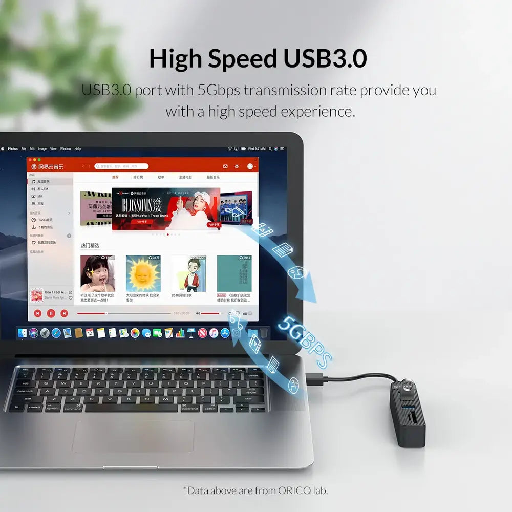 Orico TWU3-3AST 3-Port USB3.0 HUB with Card Reader - متجر TT Tab للتقنيات الحديثة