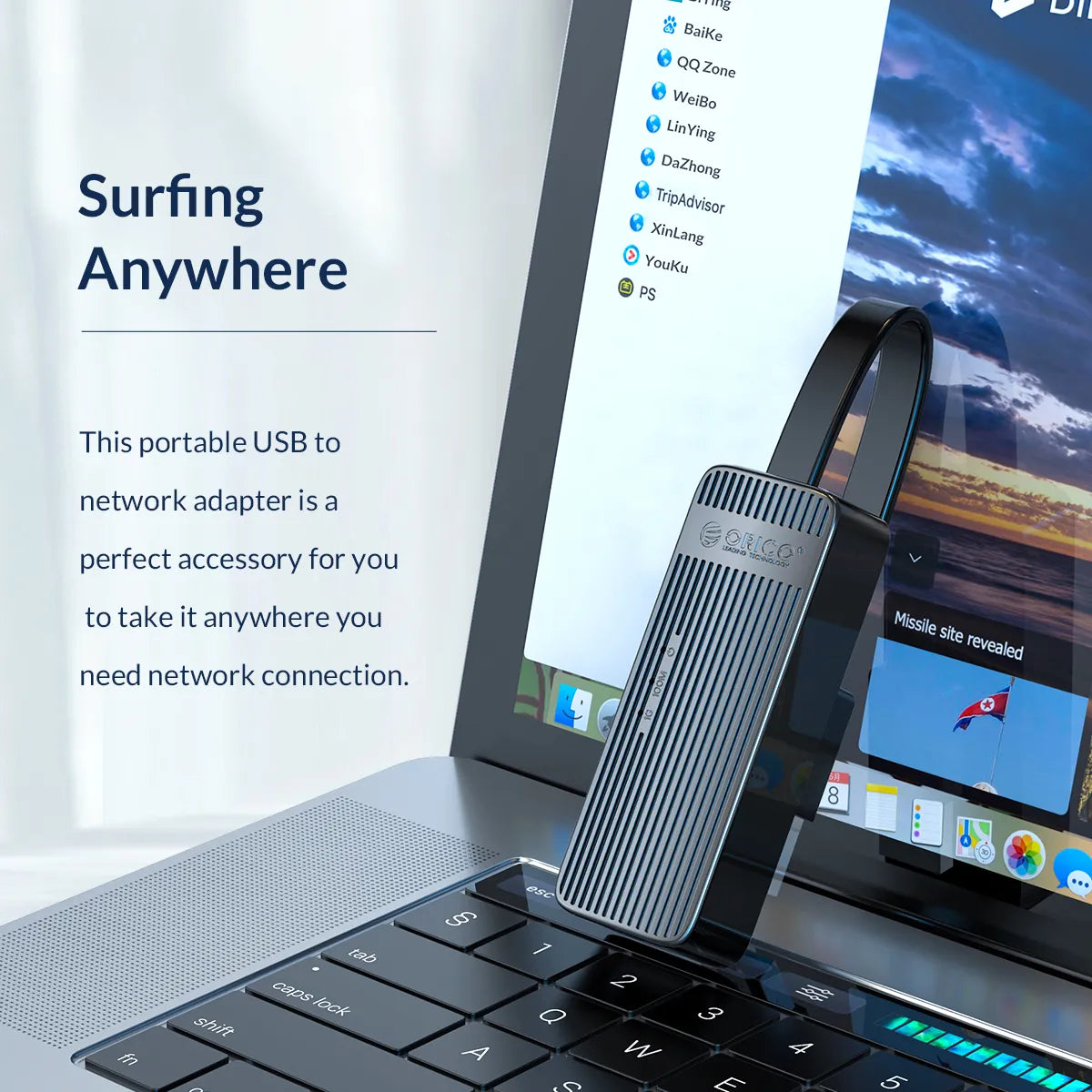 Orico UTK-U3 USB Type-A to Ethernet Adapter 1Gb - للتقنيات الحديثة TT TAB متجر
