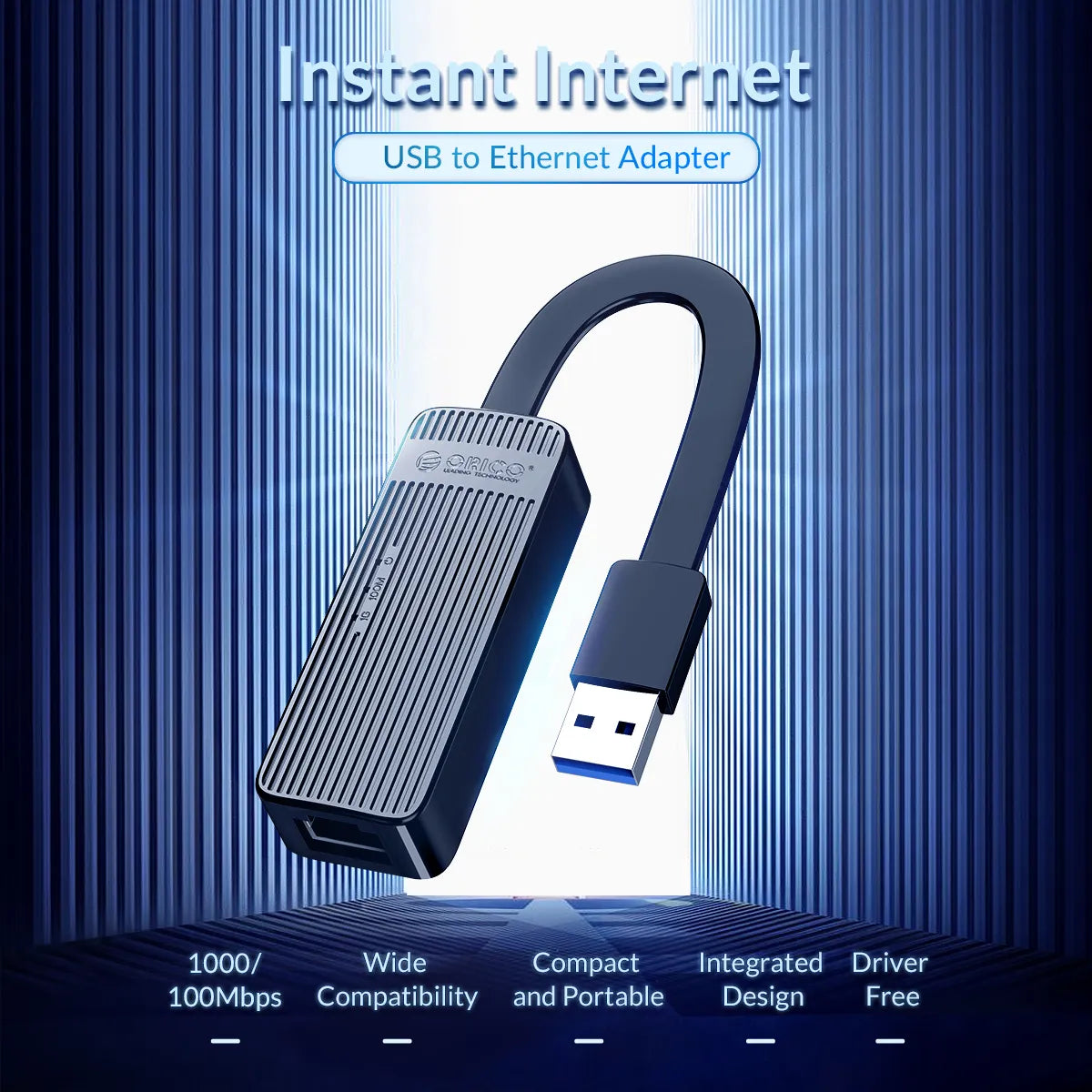 Orico UTK-U3 USB Type-A to Ethernet Adapter 1Gb - للتقنيات الحديثة TT TAB متجر