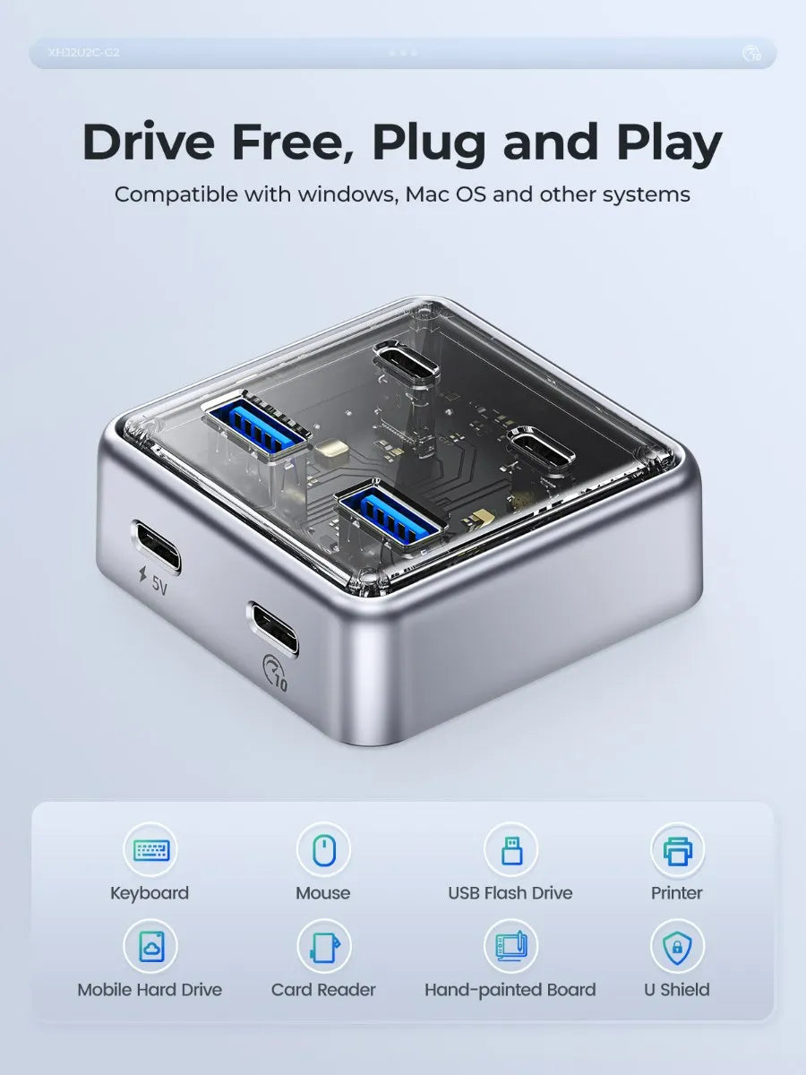 Orico XHJ2U2C-G2-10 USB HUB Type-C 10Gbps - للتقنيات الحديثة TT TAB متجر