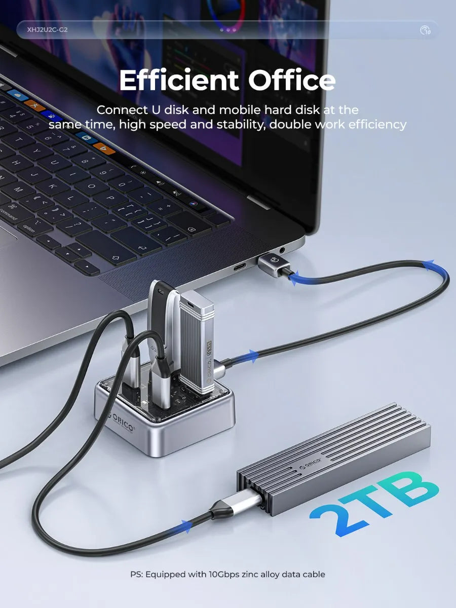 Orico XHJ2U2C-G2-10 USB HUB Type-C 10Gbps - للتقنيات الحديثة TT TAB متجر
