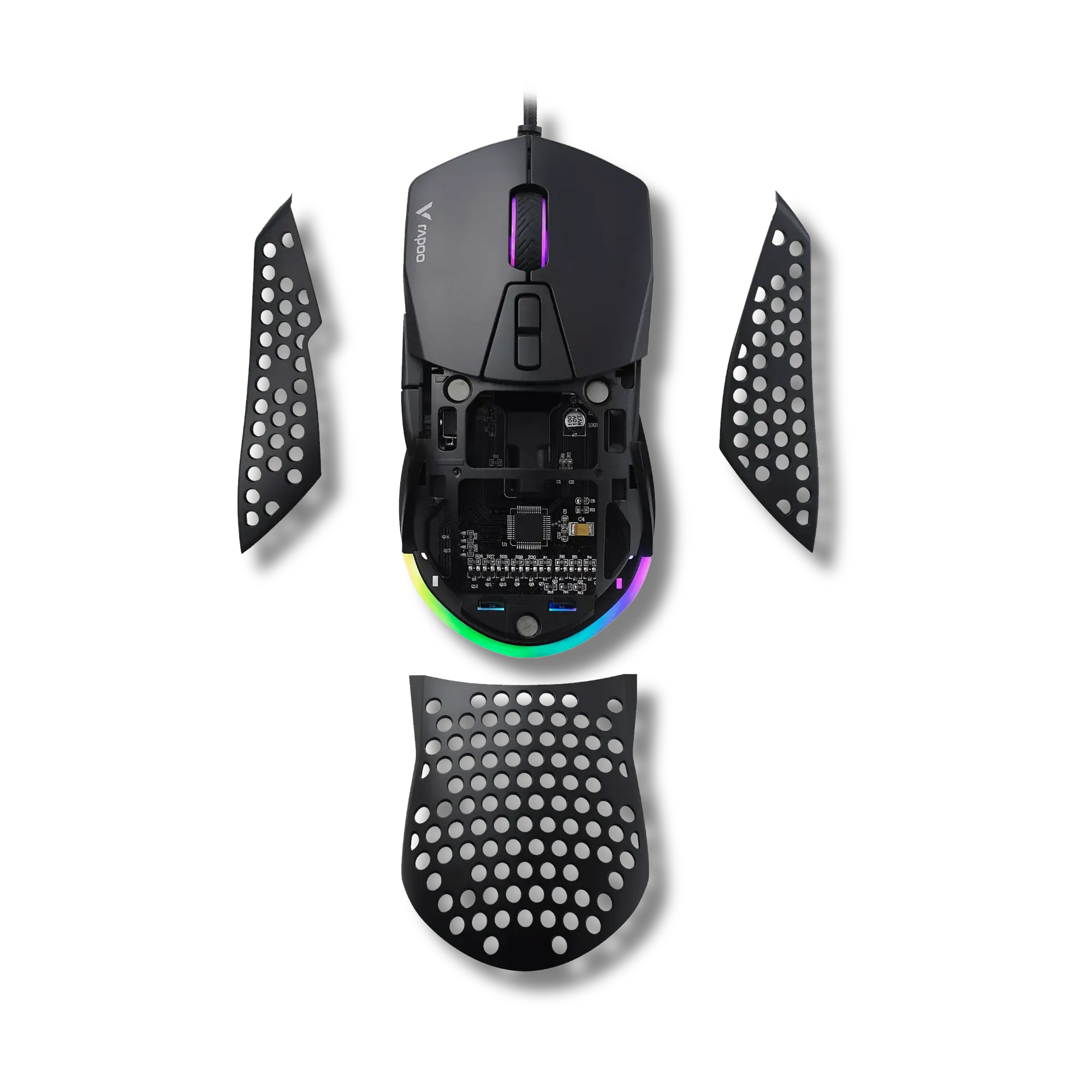 Rapoo V360 IR Gaming Optical Mouse with Customizable RGB - متجر TT Tab للتقنيات الحديثة
