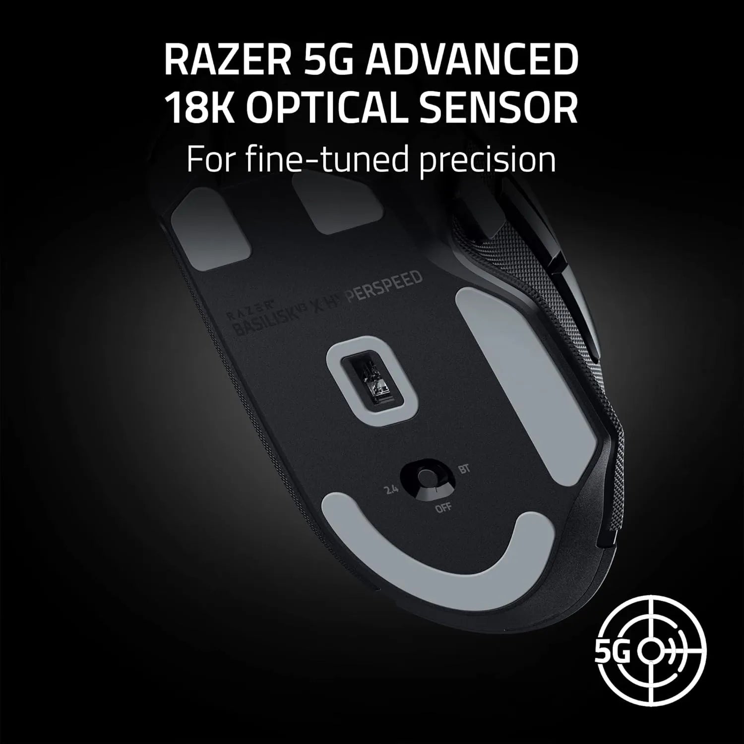 Razer Basilisk V3 X HyperSpeed Wireless Gaming Mouse Black - متجر TT Tab للتقنيات الحديثة