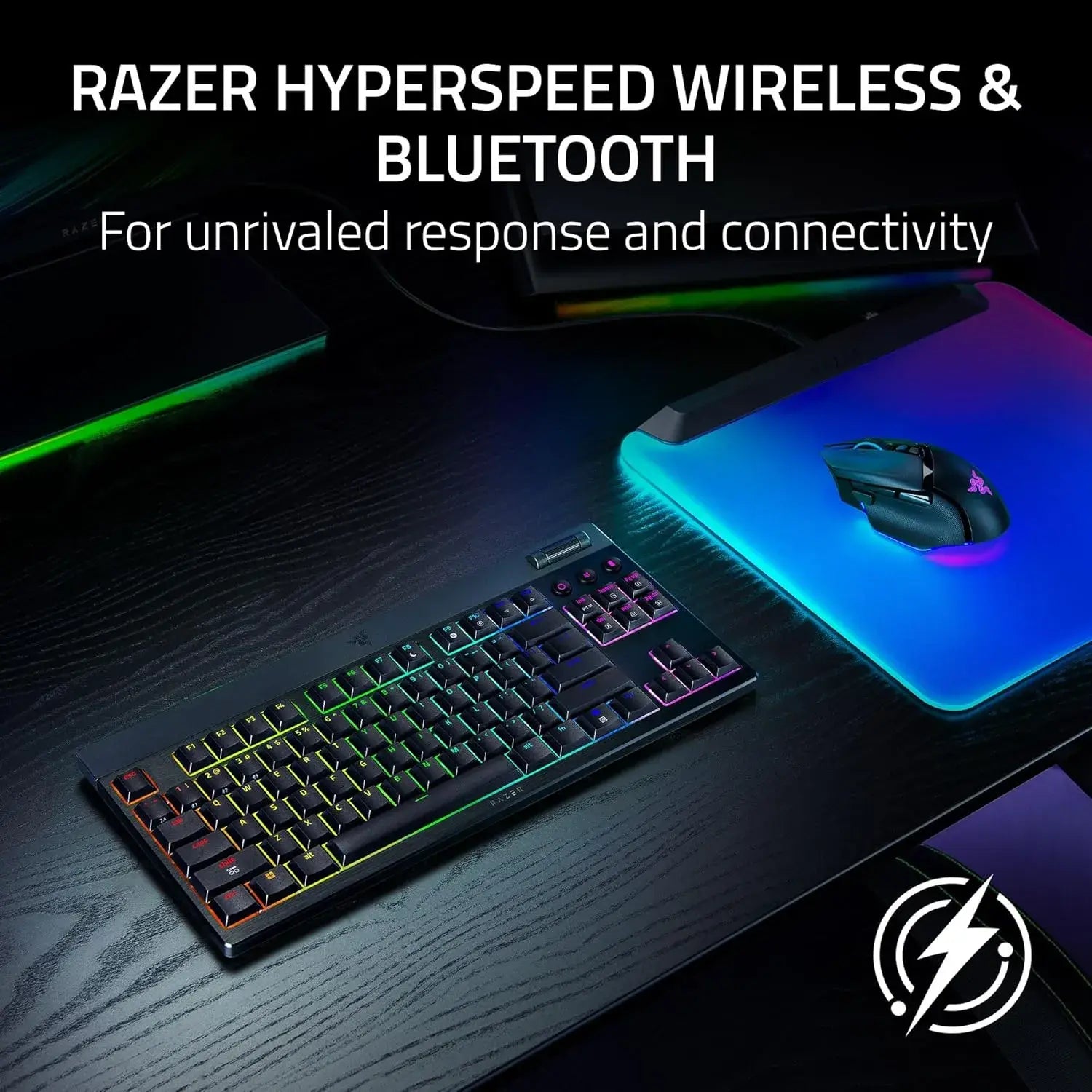 Razer BlackWidow V4 Low Profile TKL HyperSpeed Wireless Gaming Keyboard with Multi-Function Roller and AI-Button - متجر TT Tab للتقنيات الحديثة