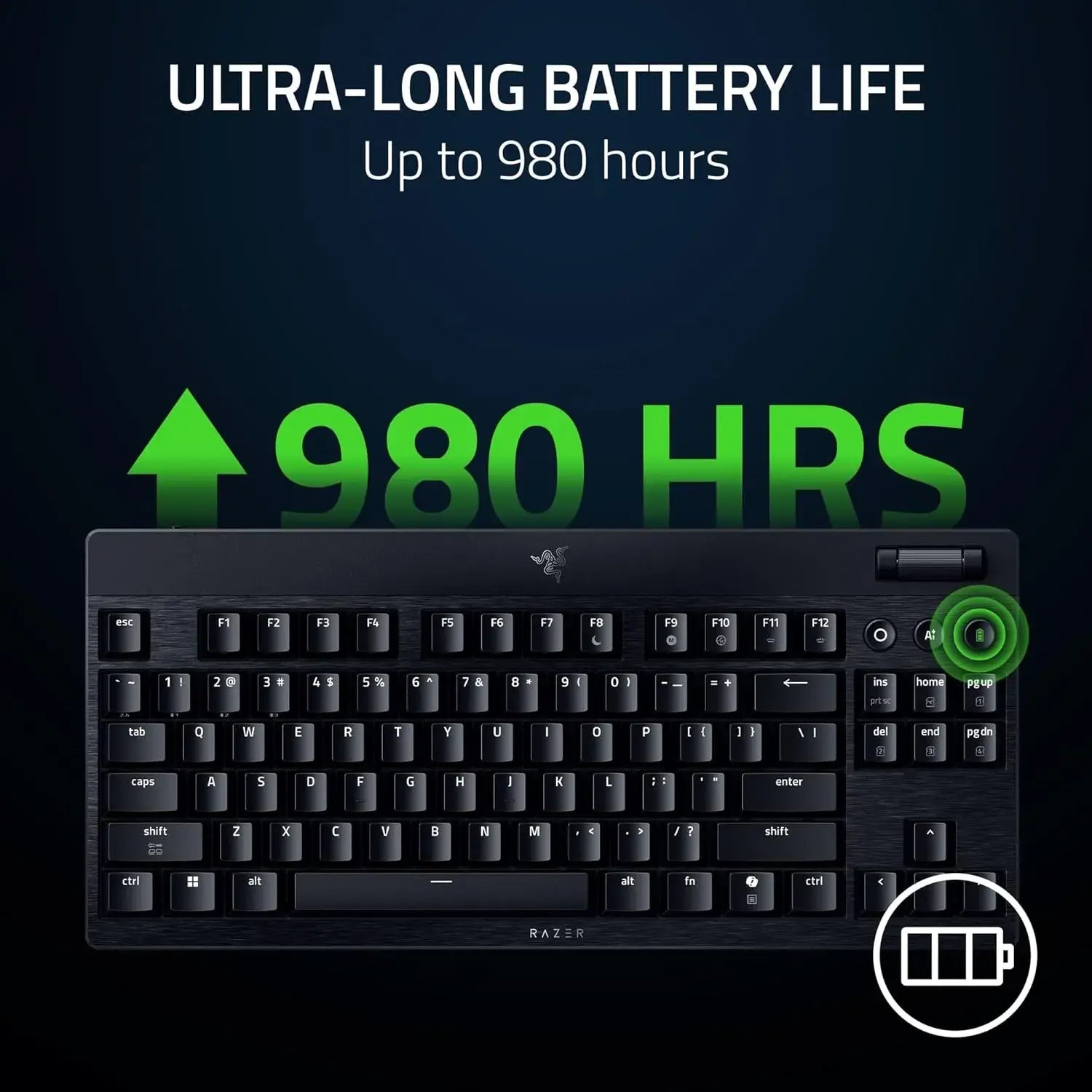 Razer BlackWidow V4 Low Profile TKL HyperSpeed Wireless Gaming Keyboard with Multi-Function Roller and AI-Button - متجر TT Tab للتقنيات الحديثة