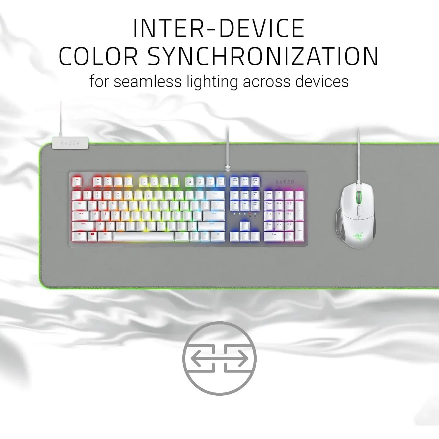 Razer Goliathus Chroma Soft Gaming Mouse Mat with Razer Chroma Extended Mercury - متجر TT Tab للتقنيات الحديثة