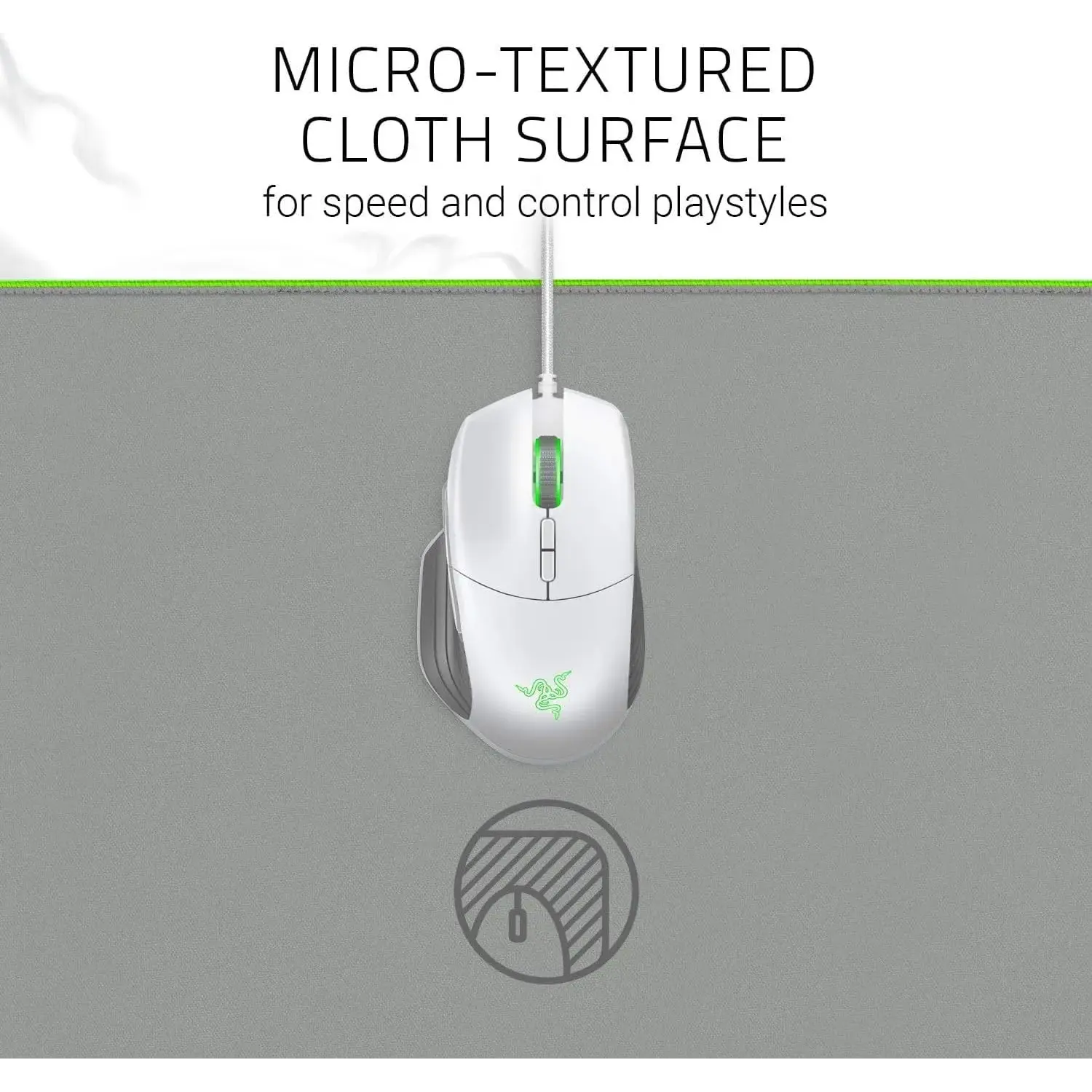 Razer Goliathus Chroma Soft Gaming Mouse Mat with Razer Chroma Extended Mercury - متجر TT Tab للتقنيات الحديثة