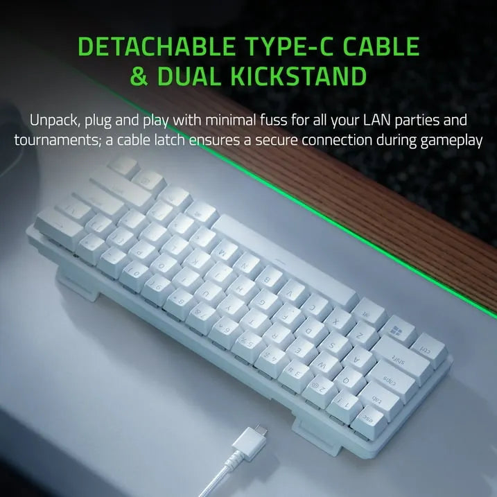 Razer Huntsman Mini Mercury Edition 60% Wired Gaming Keyboard with Fully Programmable Keys - متجر TT Tab للتقنيات الحديثة