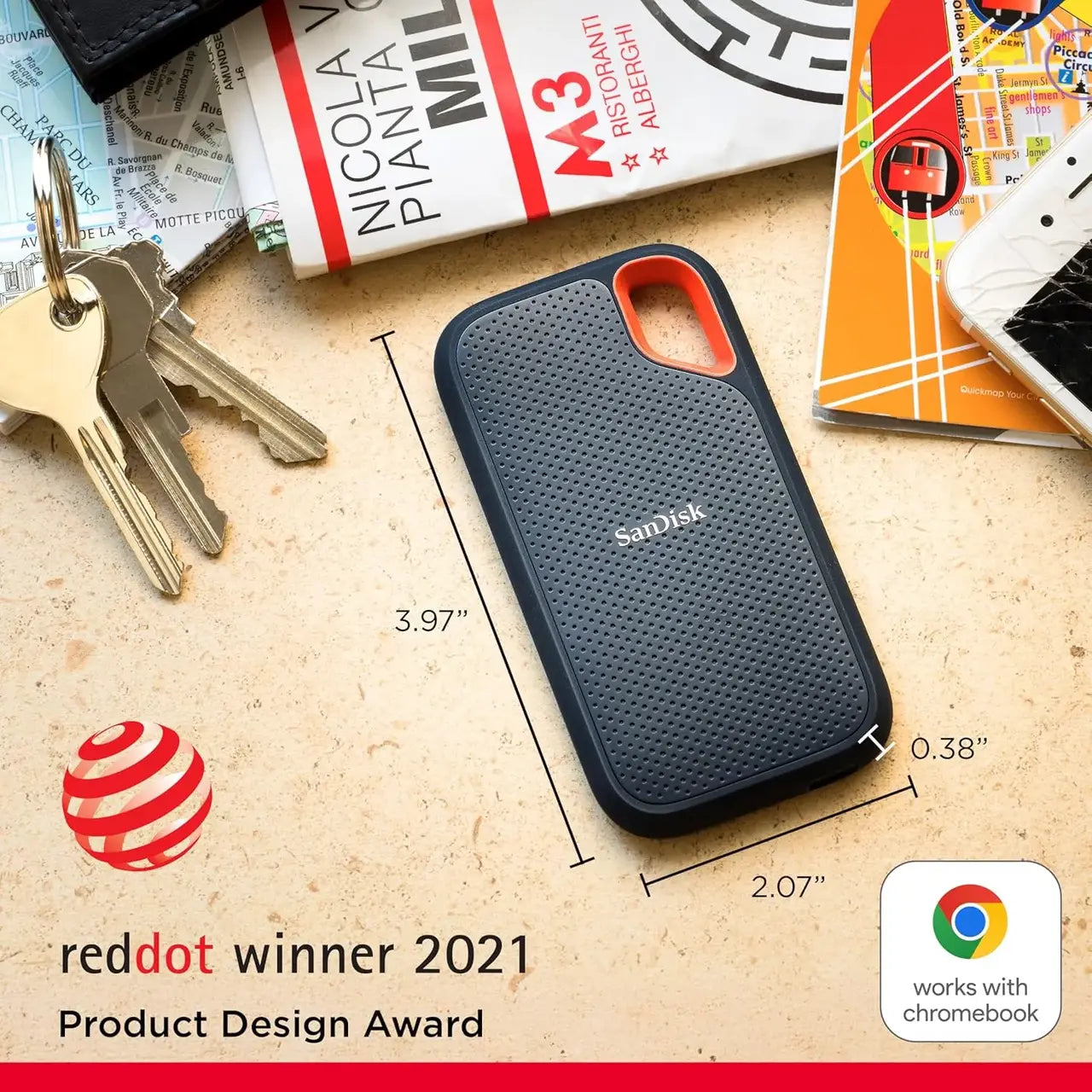 SanDisk Extreme Portable SSD 1050MB/s - متجر TT Tab للتقنيات الحديثة