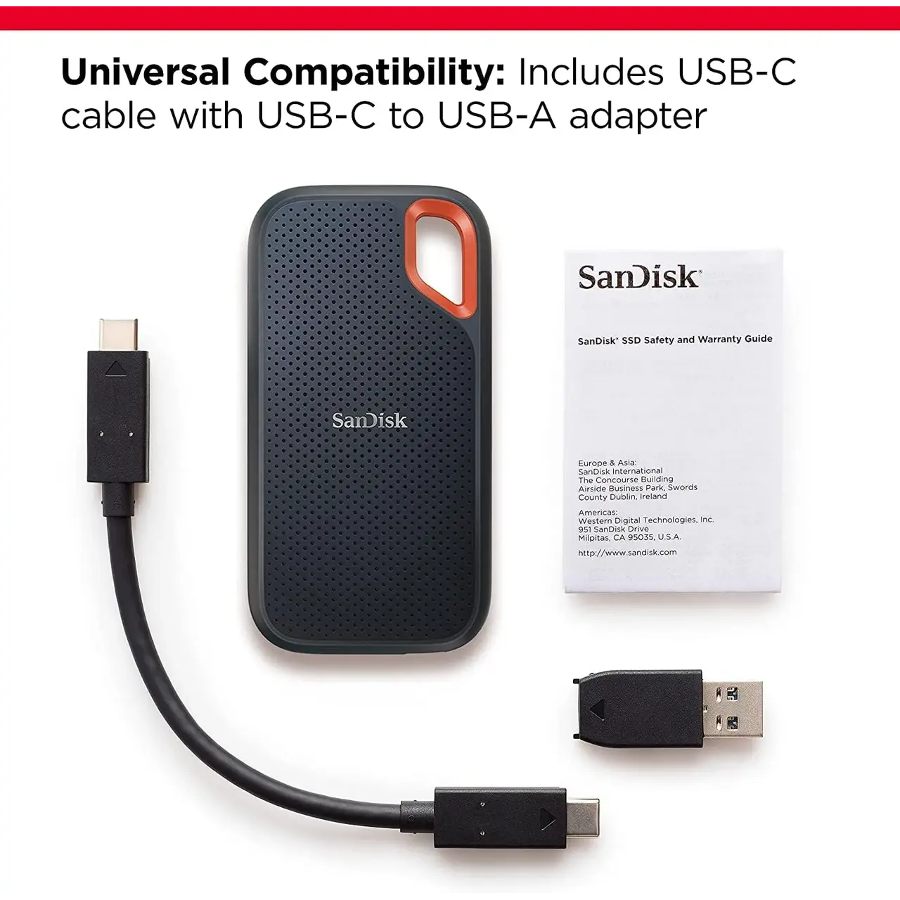 SanDisk Extreme Portable SSD 1050MB/s - متجر TT Tab للتقنيات الحديثة