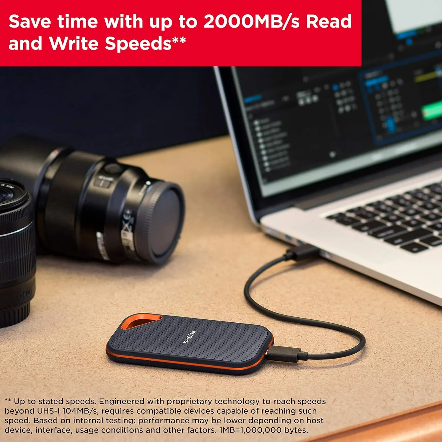 SanDisk Extreme Pro Portable SSD 2000MB/s - للتقنيات الحديثة TT TAB متجر