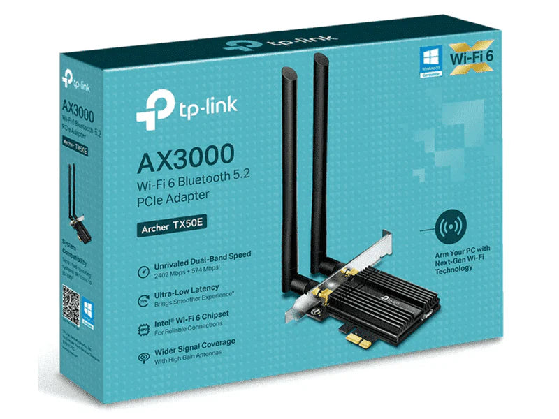 TP-Link Archer TX50E Wi-Fi6 + Bluetooth 5.2 PCIe Adapter