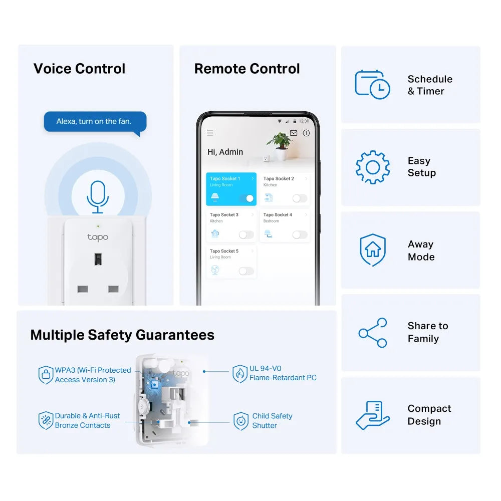 TP-Link Tapo P100 Mini Smart Wi-Fi Plug 1-Pack