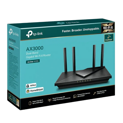 TP-Link Archer AX55 AX3000 Dual Band Gigabit Wi-Fi 6 Router
