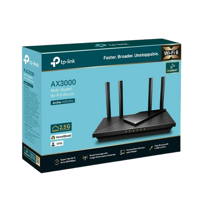 TP-Link Archer AX55 Pro AX3000 Multi-Gigabit Wi-Fi 6 Router with 2.5G Port