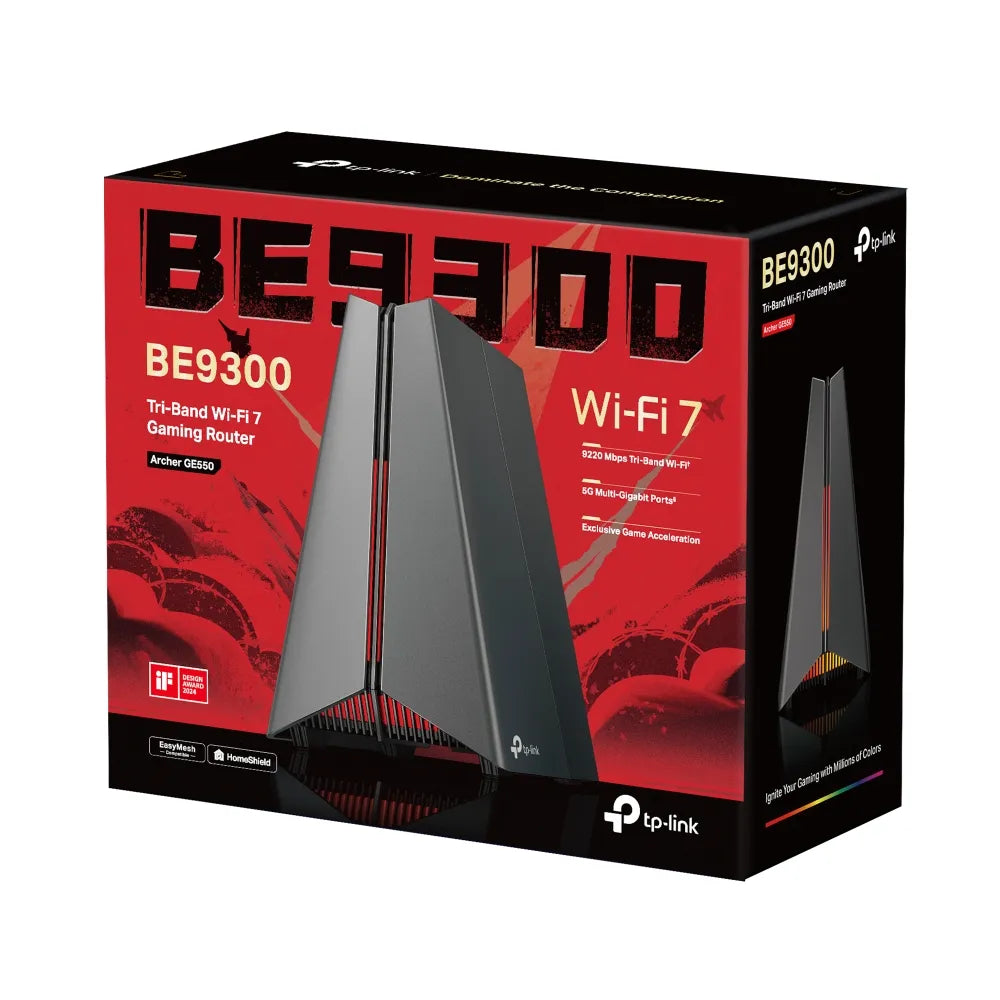 TP-Link Archer GE550 BE9300 Tri-Band Wi-Fi 7 Gaming Router with RGB