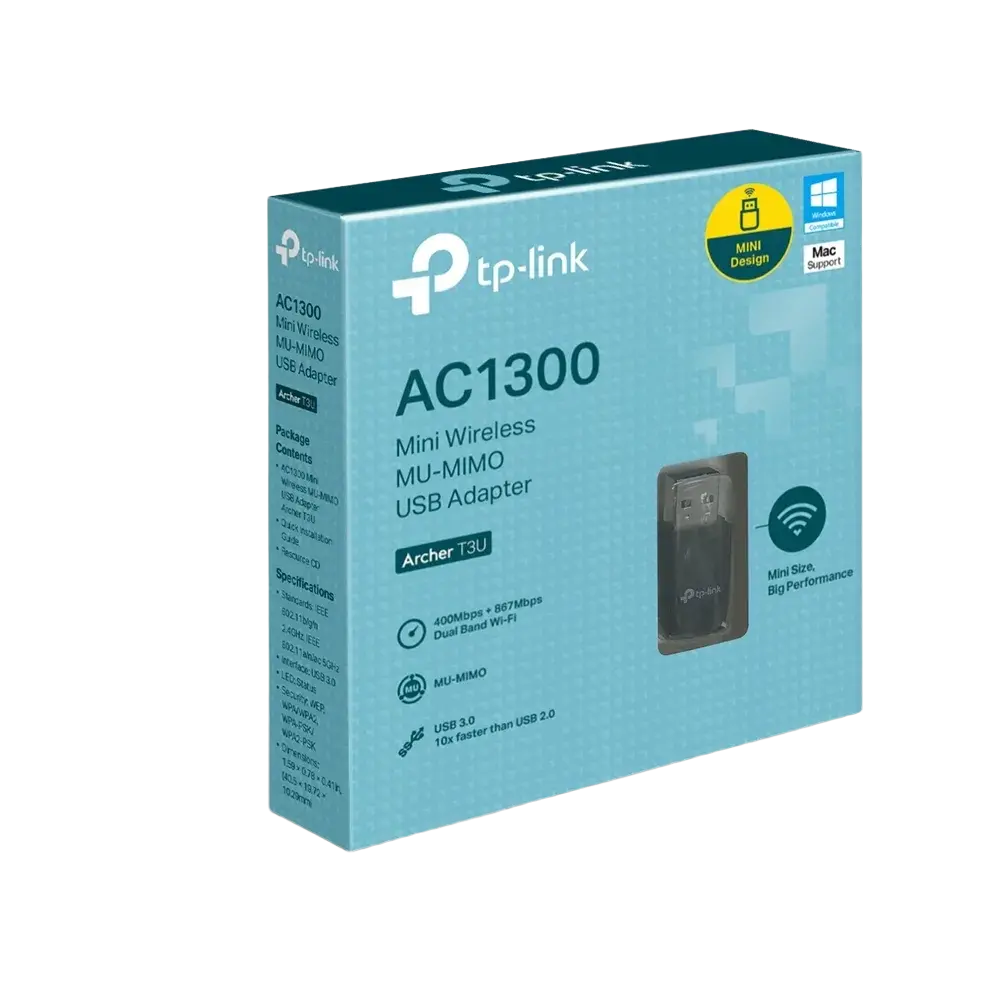 TP-Link Archer T3U AC1300 Mini Wireless MU-MIMO USB Adapter - متجر TT Tab للتقنيات الحديثة
