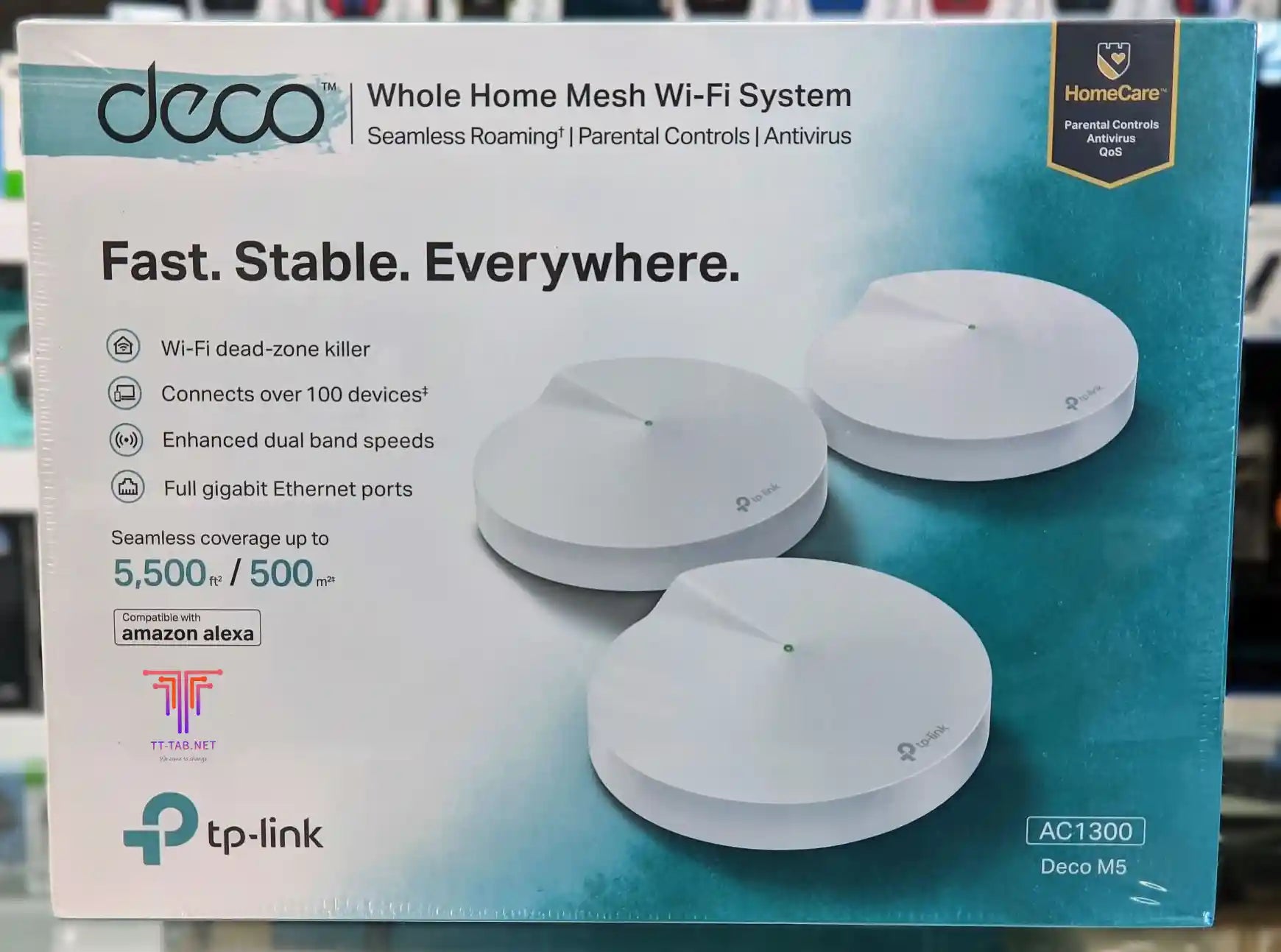 TP-Link Deco M5 AC1300 3-Pack Whole Home Mesh Wi-Fi 5 System - للتقنيات الحديثة TT TAB متجر