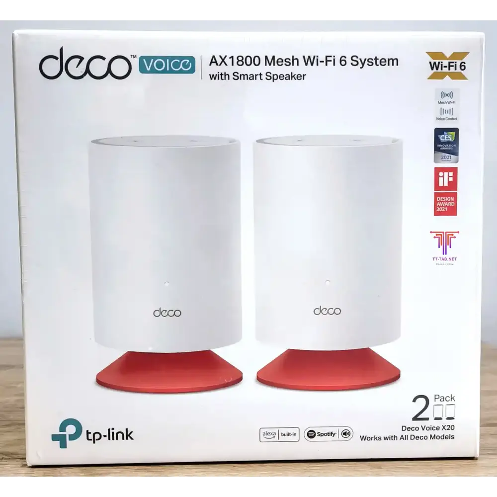 TP-Link Deco Voice X20 AX1800 2-Pack Mesh Wi-Fi 6 System with Alexa Built-In - للتقنيات الحديثة TT TAB متجر