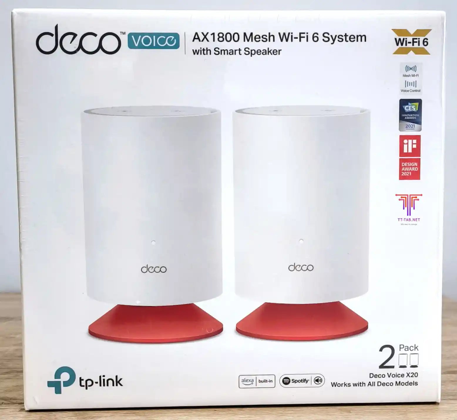 TP-Link Deco Voice X20 AX1800 2-Pack Mesh Wi-Fi 6 System with Alexa Built-In