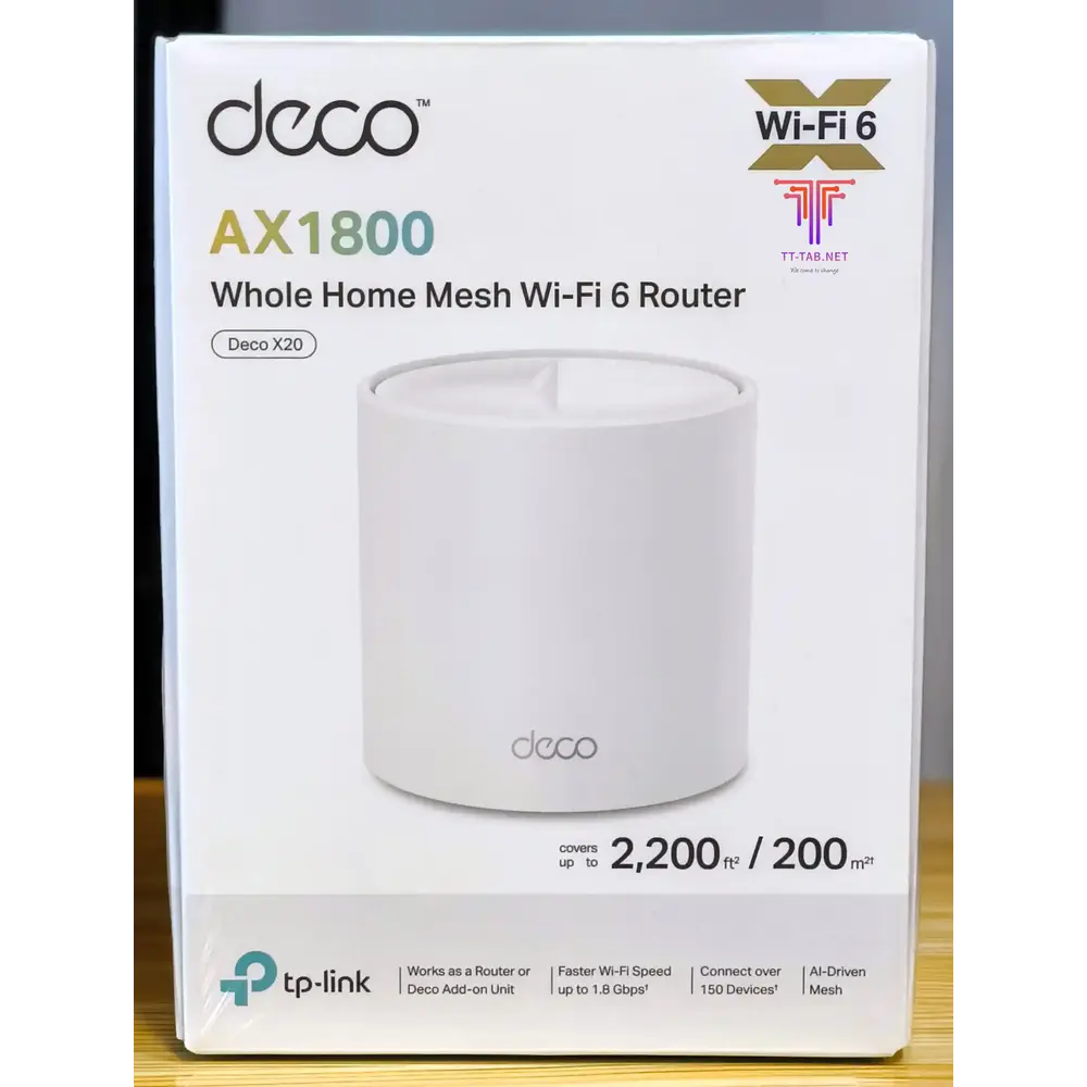 TP-Link Deco X20 AX1800 1-Pack Whole Home Mesh Wi-Fi 6 System - للتقنيات الحديثة TT TAB متجر