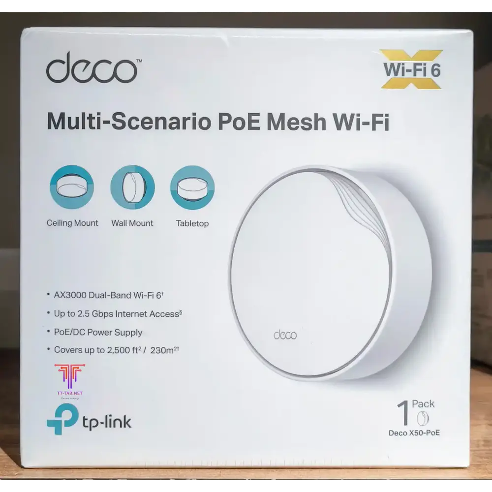 TP-Link Deco X50-PoE AX3000 1-Pack Whole Home Mesh WiFi 6 System with PoE - للتقنيات الحديثة TT TAB متجر