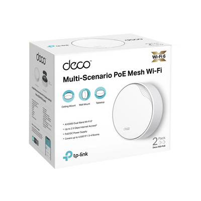 TP-Link Deco X50-PoE AX3000 2-Pack Whole Home Mesh WiFi 6 System with PoE