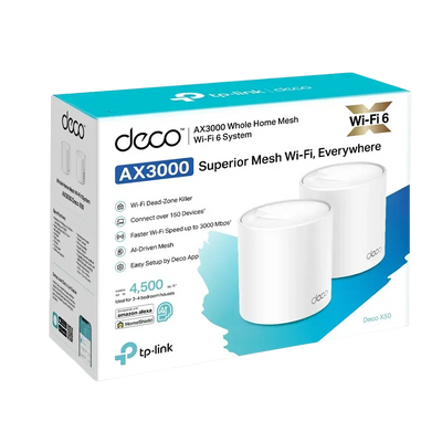 TP-Link Deco X50 AX3000 2-Pack Whole Home Mesh WiFi 6 System