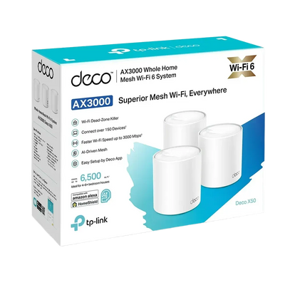TP-Link Deco X50 AX3000 3-Pack Whole Home Mesh WiFi 6 System