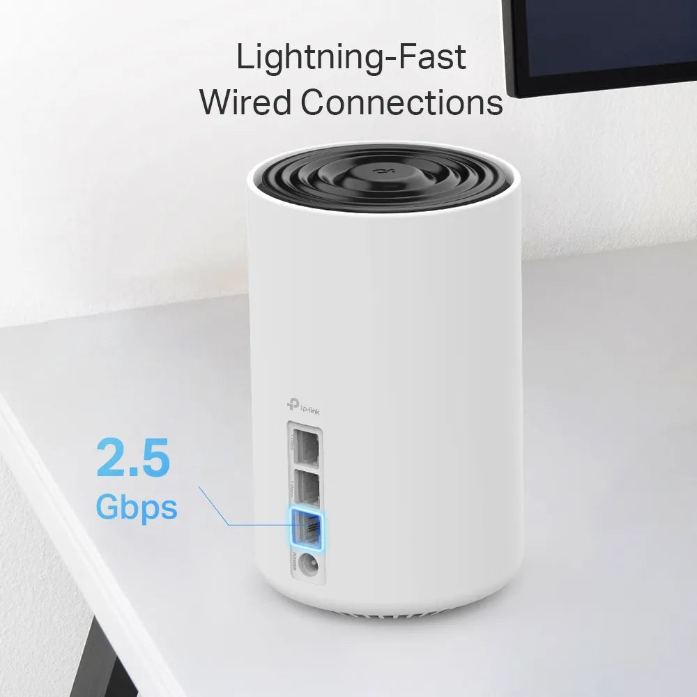 TP-Link Deco XE75 Pro AXE5400 2-Pack Tri-Band Mesh Wi-Fi 6E System with 2.5Gbps Port