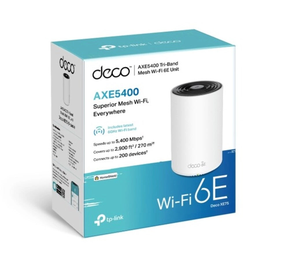 TP-Link Deco XE75 AXE5400 1-Pack Tri-Band Mesh Wi-Fi 6E System