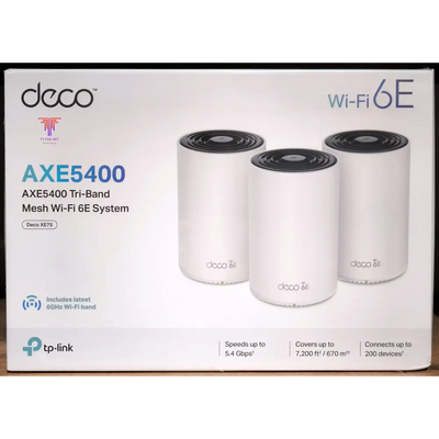 TP-Link Deco XE75 AXE5400 3-Pack Tri-Band Mesh Wi-Fi 6E System