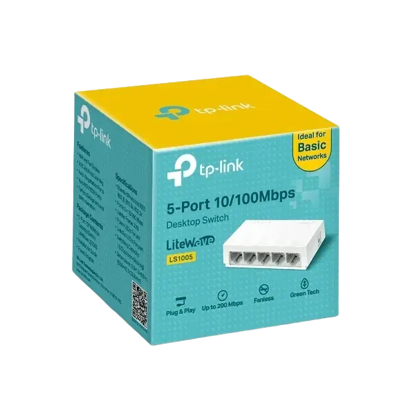 TP-Link LS1005 5-Port 10/100Mbps Desktop Switch - للتقنيات الحديثة TT TAB متجر