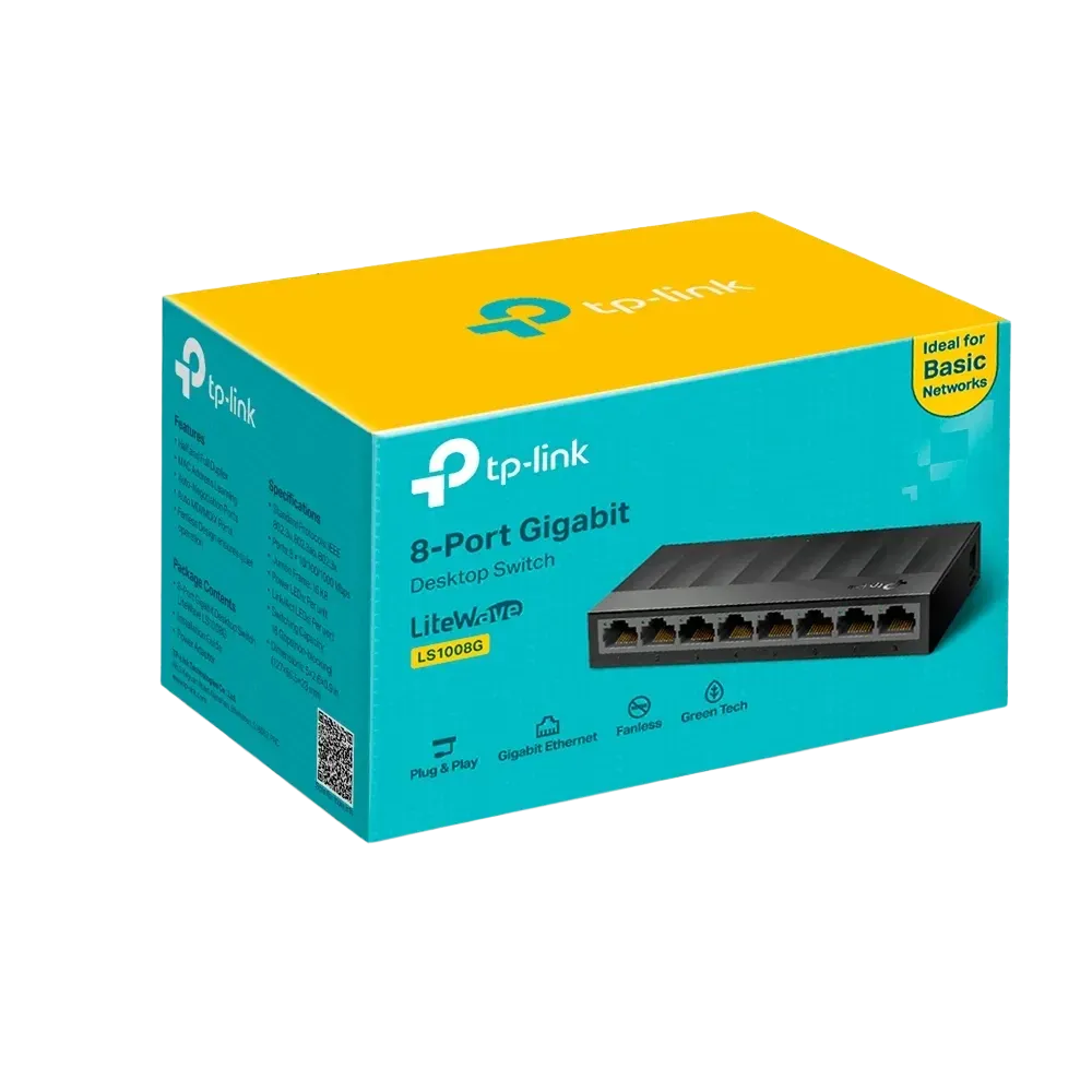 TP-Link LS1008G 8-Port 10/100/1000Mbps Desktop Switch - متجر TT Tab للتقنيات الحديثة