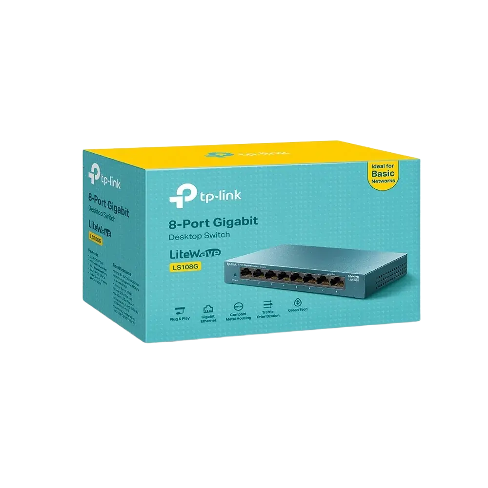 TP-Link LS108G 8-Port 10/100/1000Mbps Desktop Network Switch - متجر TT Tab للتقنيات الحديثة