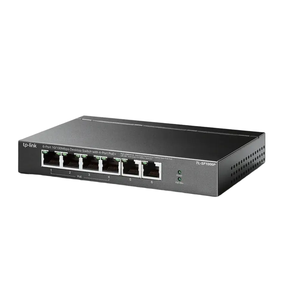 TP-Link TL-SF1006P 6-Port 10/100Mbps Desktop Switch with 4-Port PoE+ - متجر TT Tab للتقنيات الحديثة