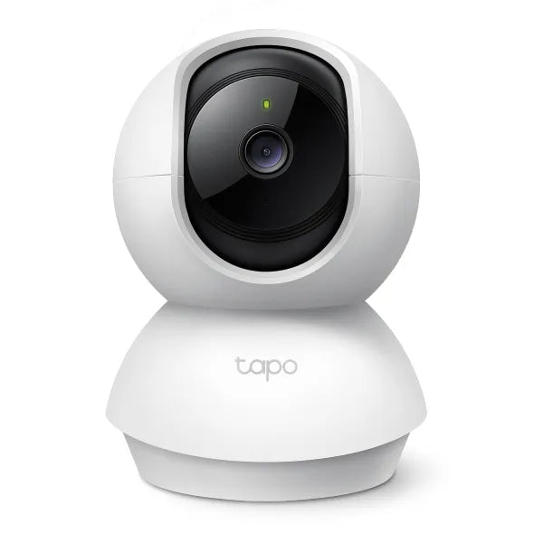 TP-Link Tapo C200 Pan/Tilt Home Security Wi-Fi Camera in white color, with a spherical shape and a visible lens at the top.