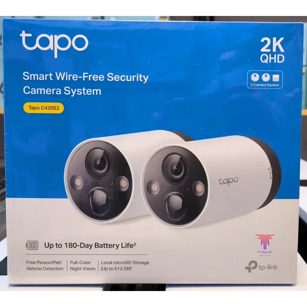 TP-Link Tapo C420S2 Smart Wire-Free Security Camera System, 2-Camera System - للتقنيات الحديثة TT TAB متجر