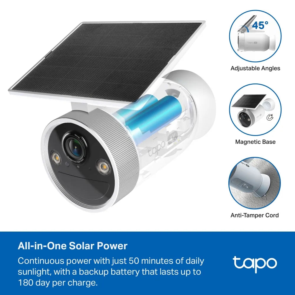 TP-Link Tapo C465 4K 8MP Battery-Powered Outdoor Security Camera with Built-In Solar Panel - متجر TT Tab للتقنيات الحديثة